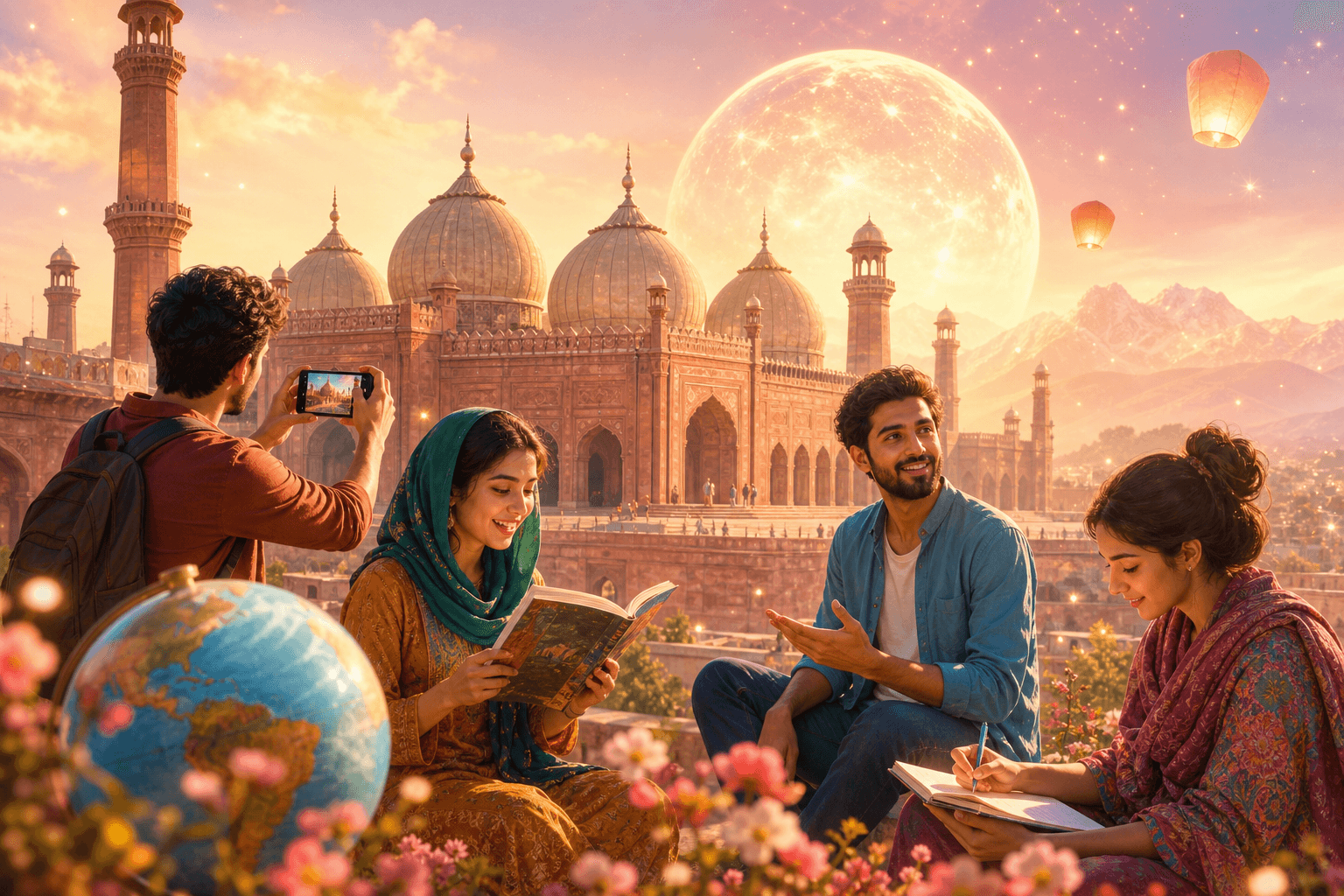 Multi-ethnic learners studying together